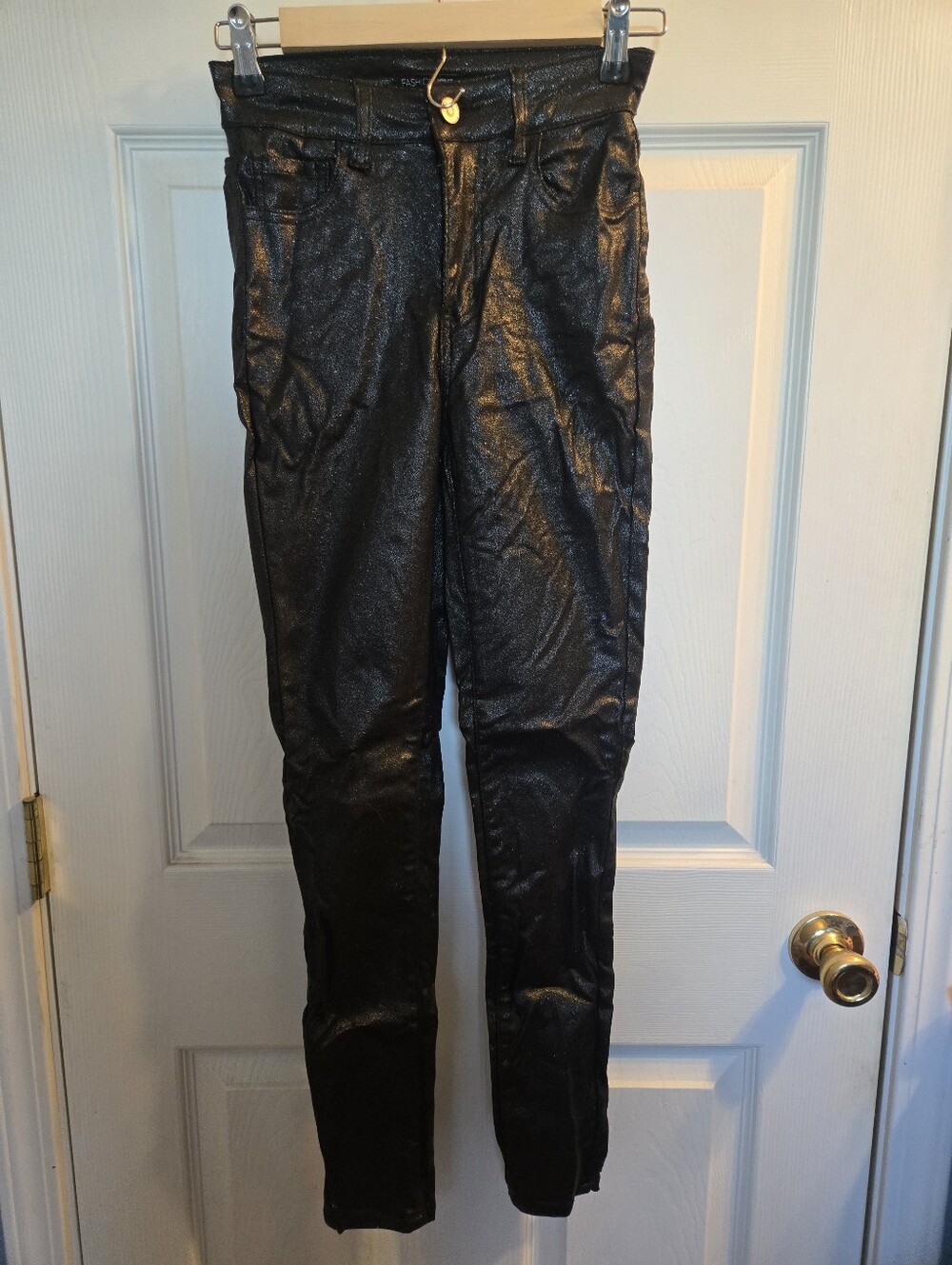 Fashionona Women's Black Skinny Shimmery Jeggings Size Small